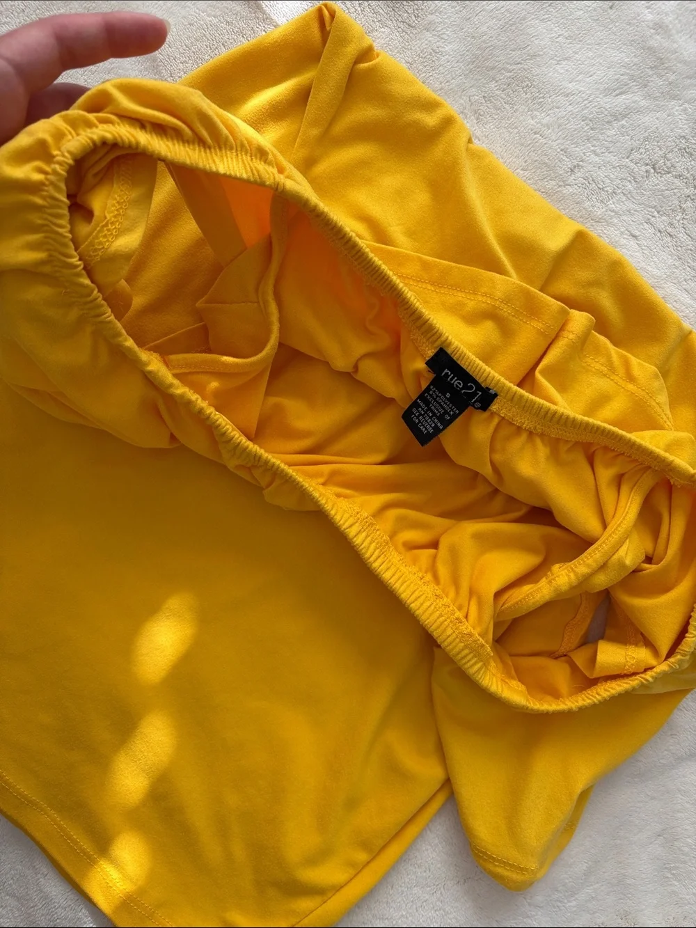 Yellow Off-Shoulder Ruffle Dress - Picture 3 of 5